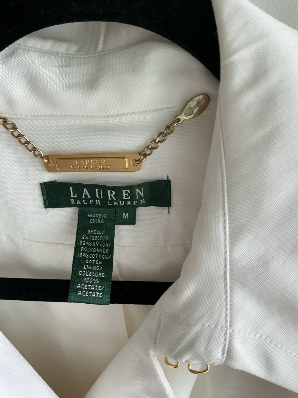 Ralph Lauren White Double-Breasted Peacoat with Brown Buttons - Picture 3 of 4